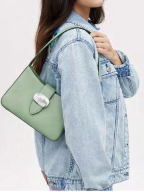 Coach Eliza Green Leather Shoulder Bag